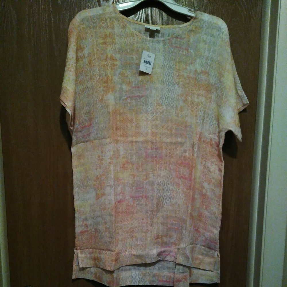 J Jill Pure Jill Tiger Lyft Tapestry Print Tunic Size Small New W/Tags